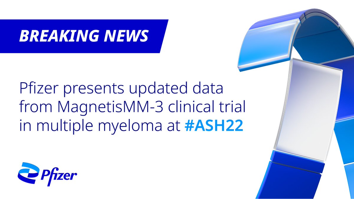 Today at #ASH22, we shared updated data on our MagnetisMM-3 trial evaluating our investigational BCMA-directed bispecific antibody treatment for people with #MultipleMyeloma. Learn more: on.pfizer.com/3YdQADd