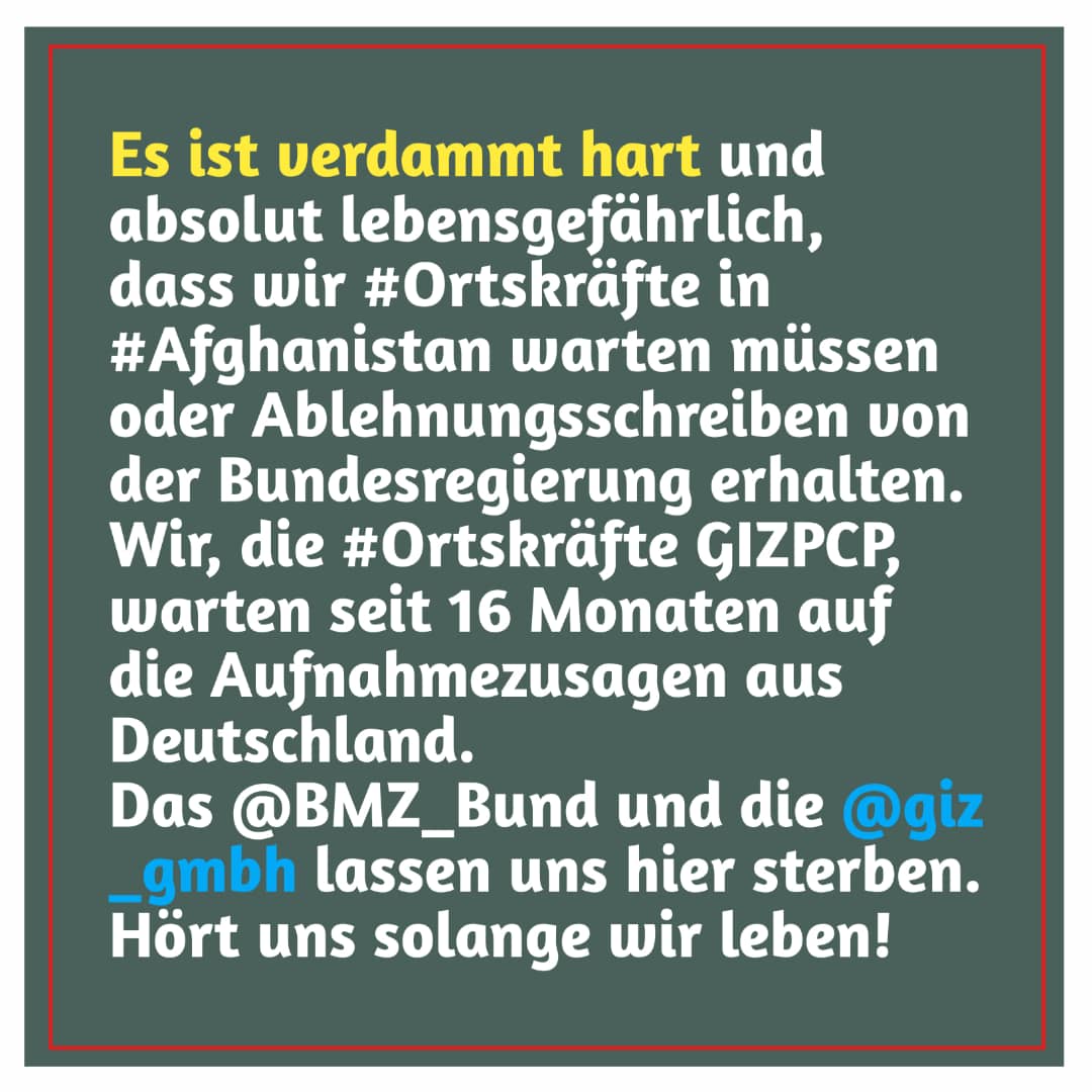 khan57239609's tweet photo. Wir bitten die Minister der Bundesbehörden von 🇩🇪, die Stimme von #localworkers GIZ-PCP zu hören
     @ABerbock
    @SvenjaSchulze68
     @NancyFaeser
     @BMZ_Bund
       Bitte lesen Sie das Textbild sorgfältig durch, https://t.co/A2M4xnRwql