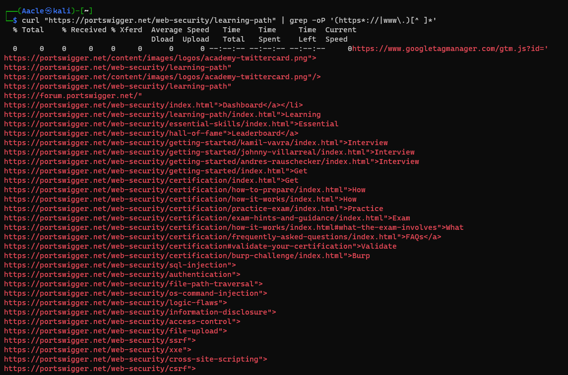 aacle_'s tweet image. 🔰 { One-Liner } - Extract all URL from Source Code

➡️  curl &quot;https://example .com/&quot; | grep -oP &apos;(https*://|www\.)[^ ]*&apos;

#bugbounty #Infosec