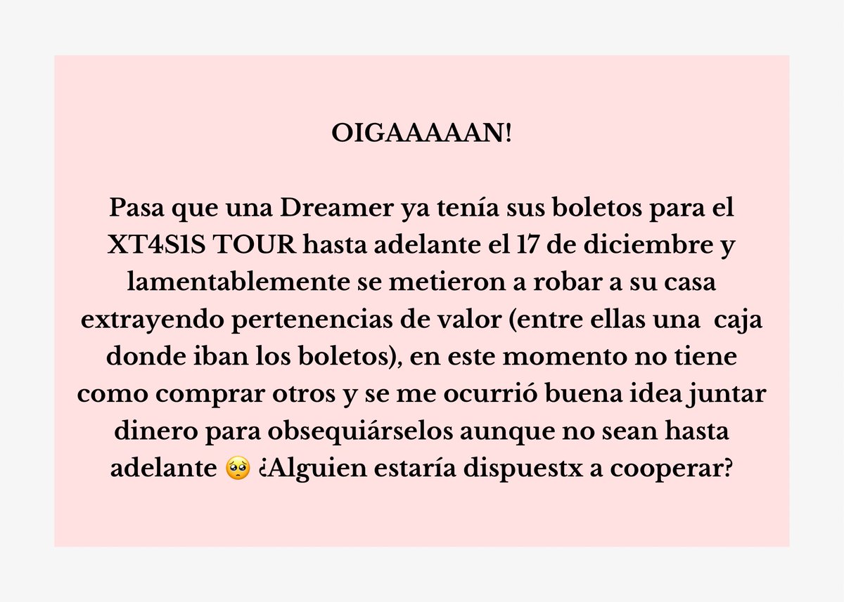 Por si alguien gusta unirse, vamos 12 personas ✨ 
Así sean $10 estoy segura que la chica estará súper agradecida 🫶🏼