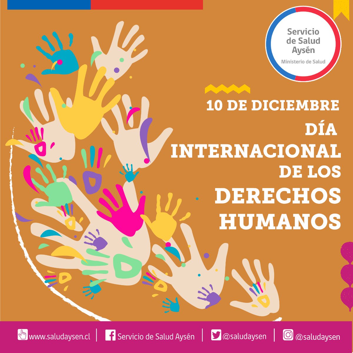 SaludAysen's tweet photo. En conmemoración de los 74 años de la Declaración de los DDHH, reafirmamos nuestro compromiso para que tod@s puedan ejercer el derecho a la salud, sin discriminación por motivos de raza, edad, pertenencia a grupo étnico u otra condición #mesdelosddhh #DiaDeLosDerechosHumanos https://t.co/FIBrjIMeuo