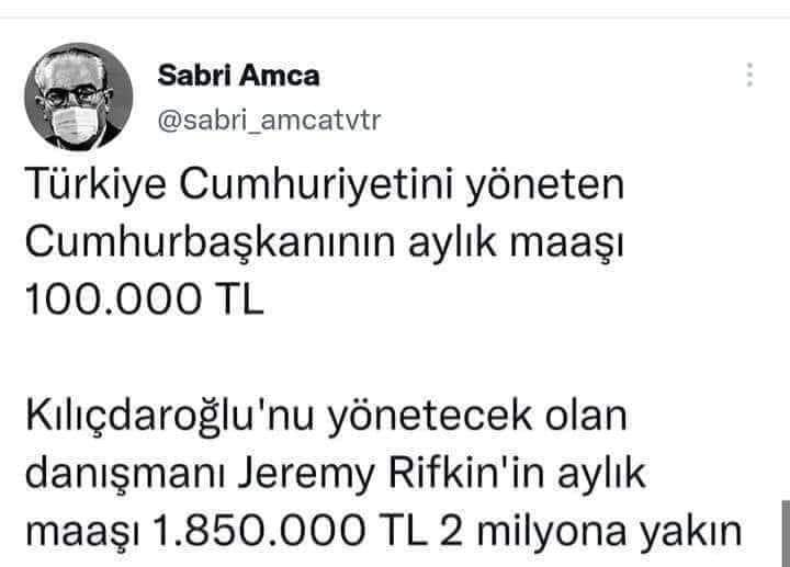 Chp den  beyin  yokmuş  amerika da  ithal  beyin  aylık  1.850.000
Işte  türkiyem  allah  etmesin  chp  kazanırsa 
1tirilyon  850  milyar  amerikalin  aylığı  cebimizden  gidiyor 
Ya  madem chp de  beyin yok  siyaseti  bıraksın
