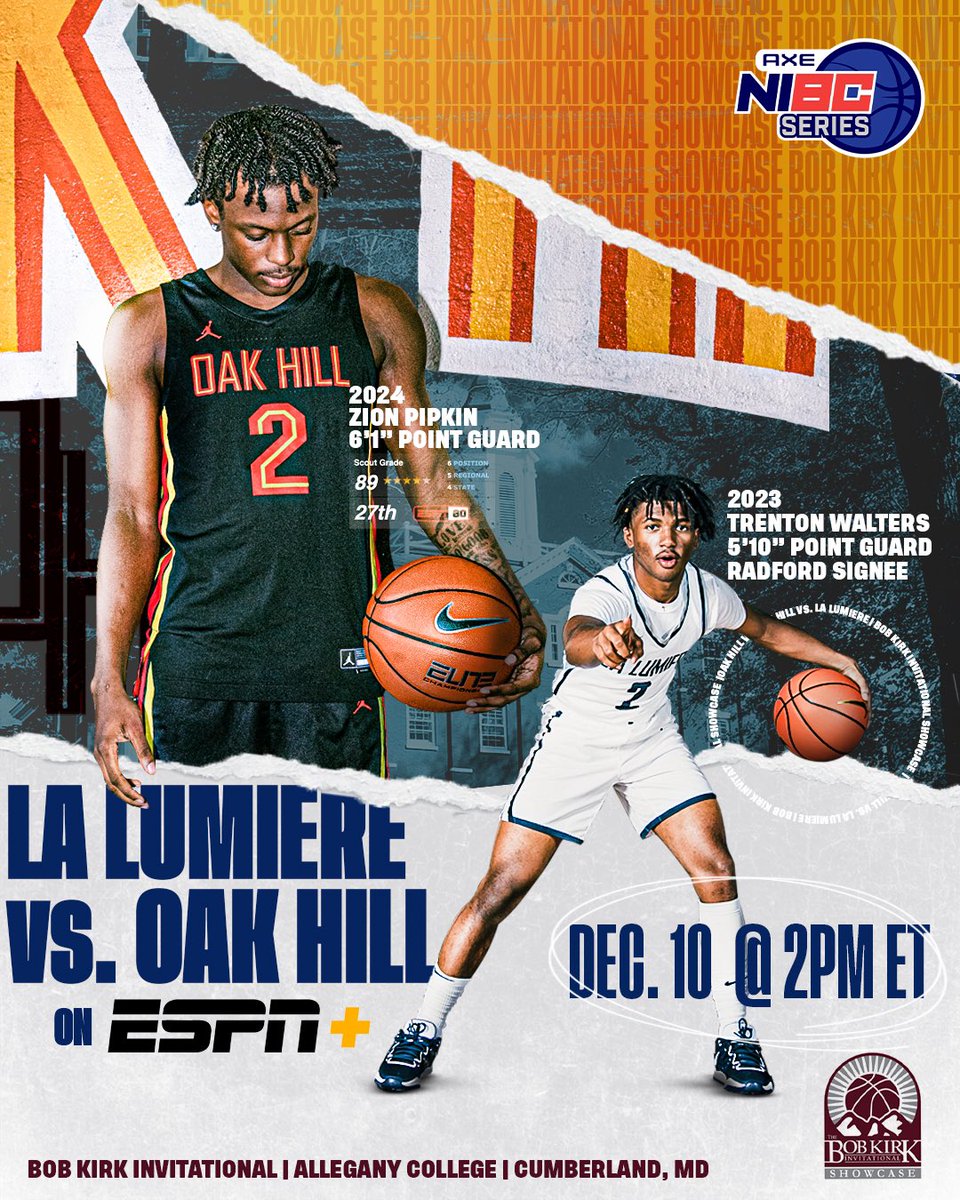 League Ready (@leaguerdy) on Twitter photo La Lumiere and Oak Hill meet for the first time this season at the Bob Kirk Invitational π₯. Catch the action like on ESPN+ at 2 pm eastern πΏ
<a href="/LaLuBasketball/">La Lumiere Boys Basketball</a> | <a href="/oakhillacademy/">OakHillAcademy</a> La Lumiere and Oak Hill meet for the first time this season at the Bob Kirk Invitational π₯. Catch the action like on ESPN+ at 2 pm eastern πΏ
<a href="/LaLuBasketball/">La Lumiere Boys Basketball</a> | <a href="/oakhillacademy/">OakHillAcademy</a>