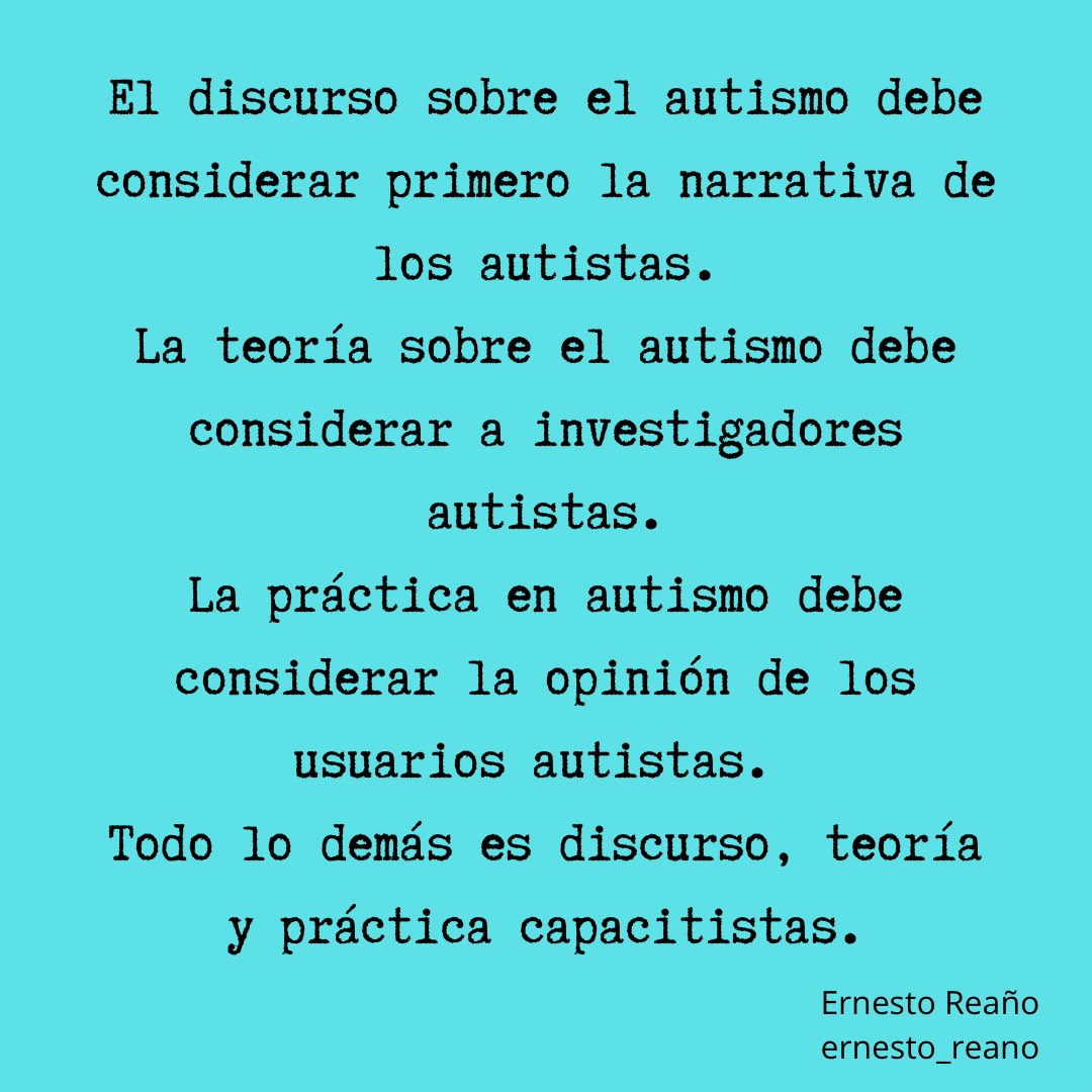 Recordatorio:
#Autismo #Capacitismo #NadaSobreEllosSinEllos