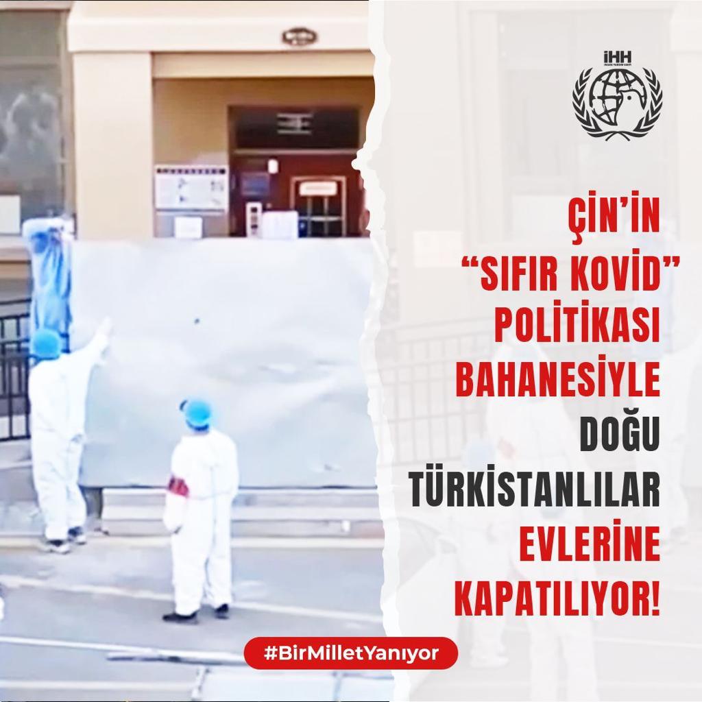 Çin'in "Sıfır Kovid" politikası bahanesiyle, Doğu Türkistanlılar evlerine kapatılıyor! #BirMilletYanıyor