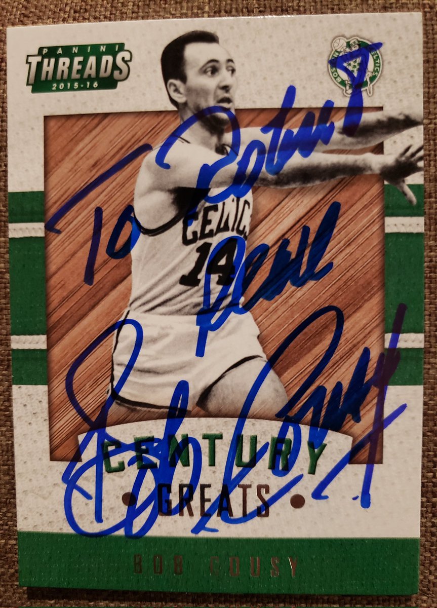 Next TTM return is from Hall of Famer Bob Cousy who played 14 seasons for the Celtics and Royals. He won 6 NBA championships, made 13 straight All Star games, led the league in assists 8 straight years and was MVP in 1957. #TTM #TTMSuccess https://t.co/oB7txKt5hc