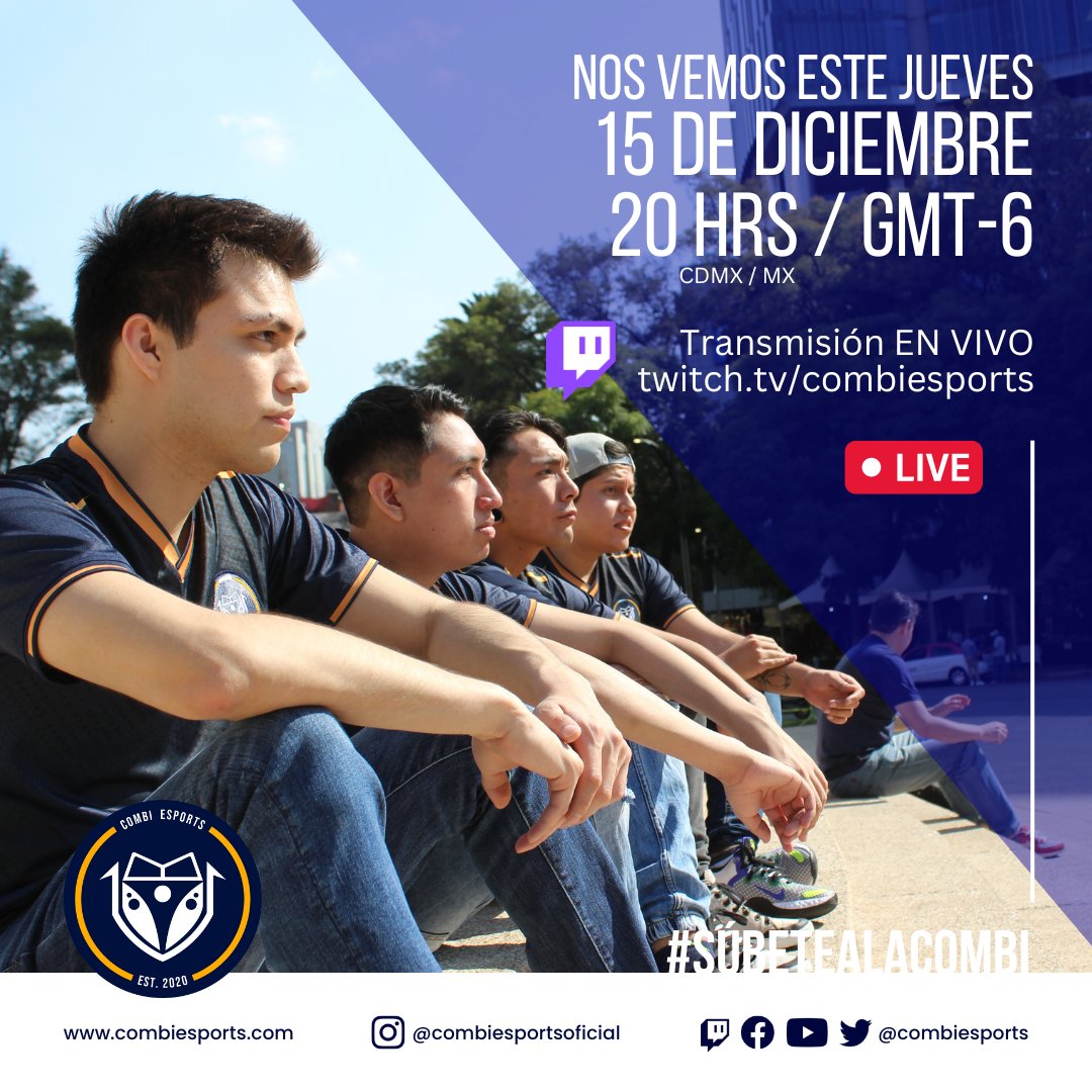 uxmalesports's tweet photo. Comunidad!!! 🥳 Llegó el momento de agradecer y celebrar por todo este 2022 y presentar los planes de la Combi para el 2023 #CombieSports. NOS VEMOS este Jueves 15 de DIC - 20 hrs (GMT -6)(CDMX) Link twitch https://t.co/B7Bcy9R5XX https://t.co/WvXOYUsD3X