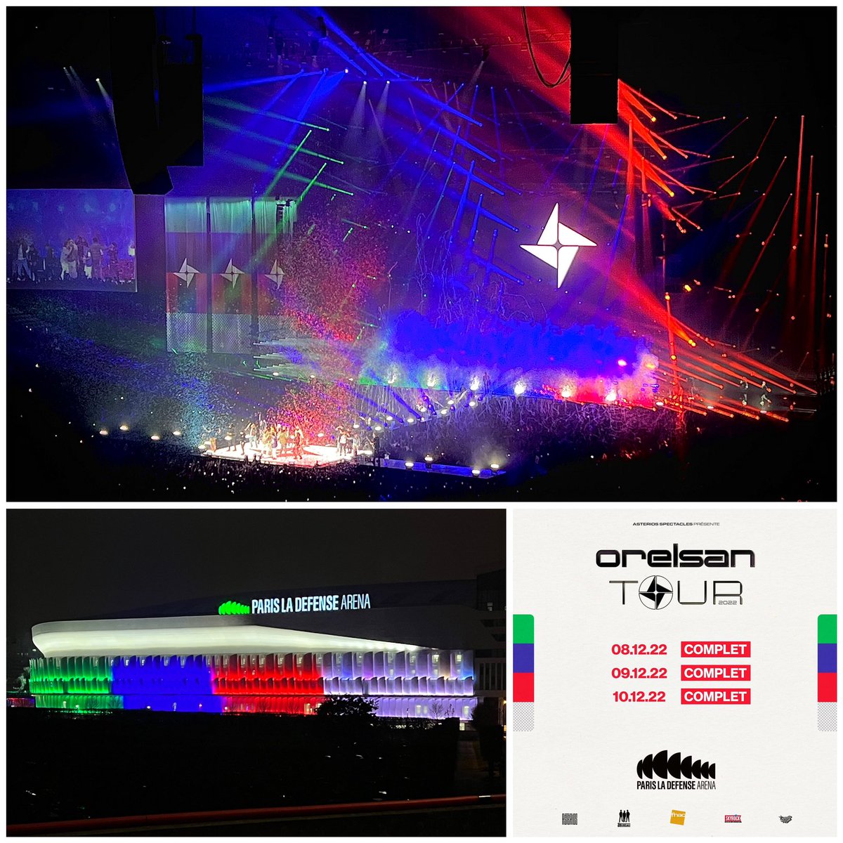 MisterDine's tweet photo. 🟢🔵🔴⚪️@orelsan « a gagné » à @parisladefense_arena !🙊
#orelsan #civilisation #civilisationperdue #dupropre #bebeboa #lapluie #laquete #changement #jimmypunchline #alheureoujemecouche #bloque #oksuper #ensemble #athena #san #notespourtroptard #peon #basique #shonen #onagagne https://t.co/ii9gH54hJk