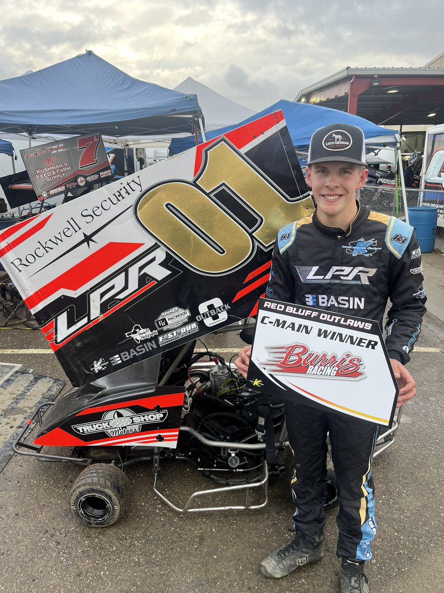 RBOutlaws's tweet photo. #01 @SousaCarson wins the @burrisracing C-Main and transfers to the Shasta Realty Group B-Main along with:
2. #69X Vasquez
3. #77X Park
4. #1C Hill
5. #3 Adams
6. #9L Hayes https://t.co/dA1v5vNKpG