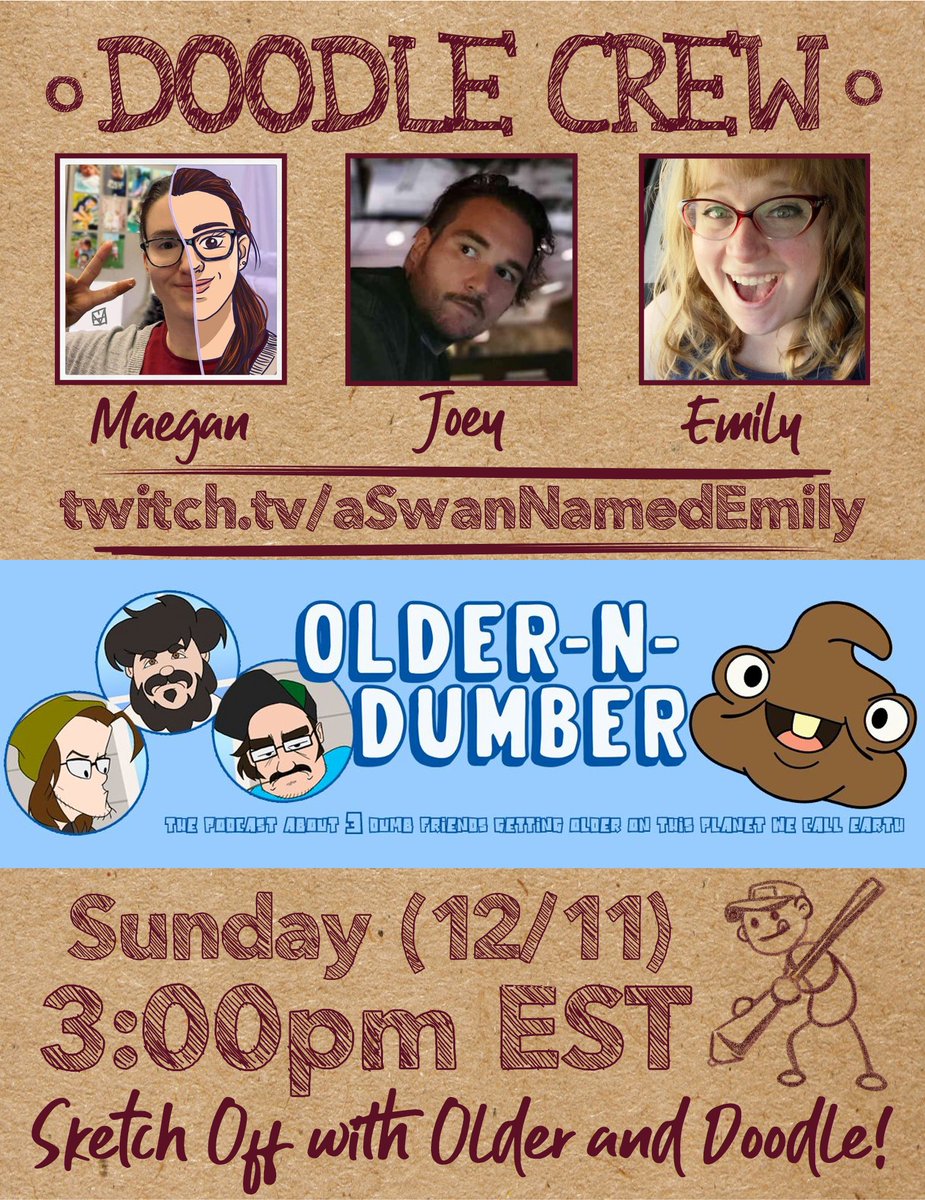 DoodleCrewDraw's tweet photo. Doodle Crew is back tomorrow and we're so excited to be joined by the @OlderNDumber podcast! There will most certainly be shenanigans.

3:00pm EST - https://t.co/Pu5PgWSScw

#doodlecrewdraw #doodlecrewHYPE #doodlecrew #art #artstream #twitch

https://t.co/mtPt6bNVFd https://t.co/dU7CzW148V