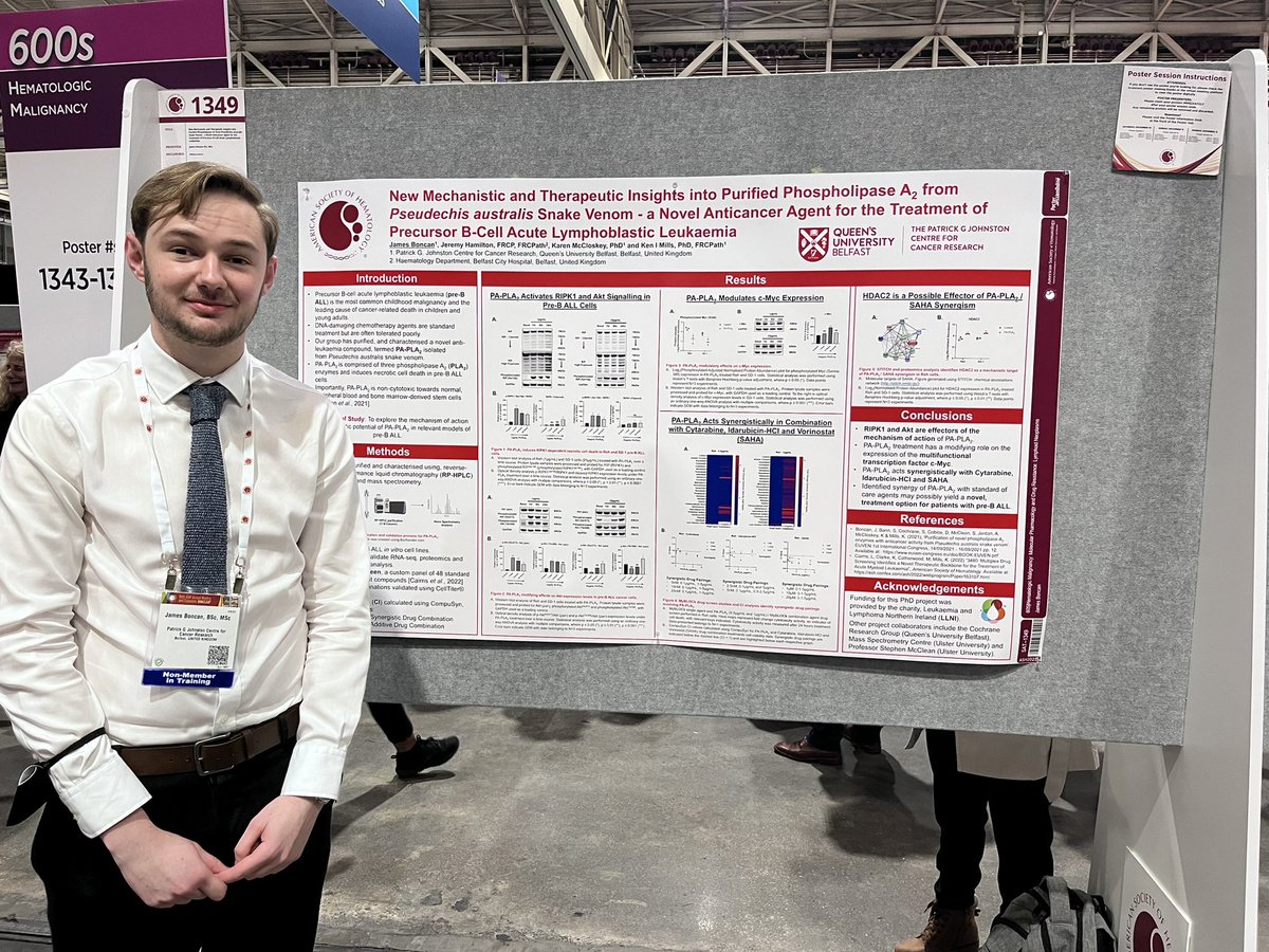 QUB Blood Cancer Research (@qubbloodcancer) on Twitter photo Kicking us off is PhD student James. Sharing his work on snake venom as a novel anti cancer agent in AML 🐍 #ASH2022 Kicking us off is PhD student James. Sharing his work on snake venom as a novel anti cancer agent in AML 🐍 #ASH2022