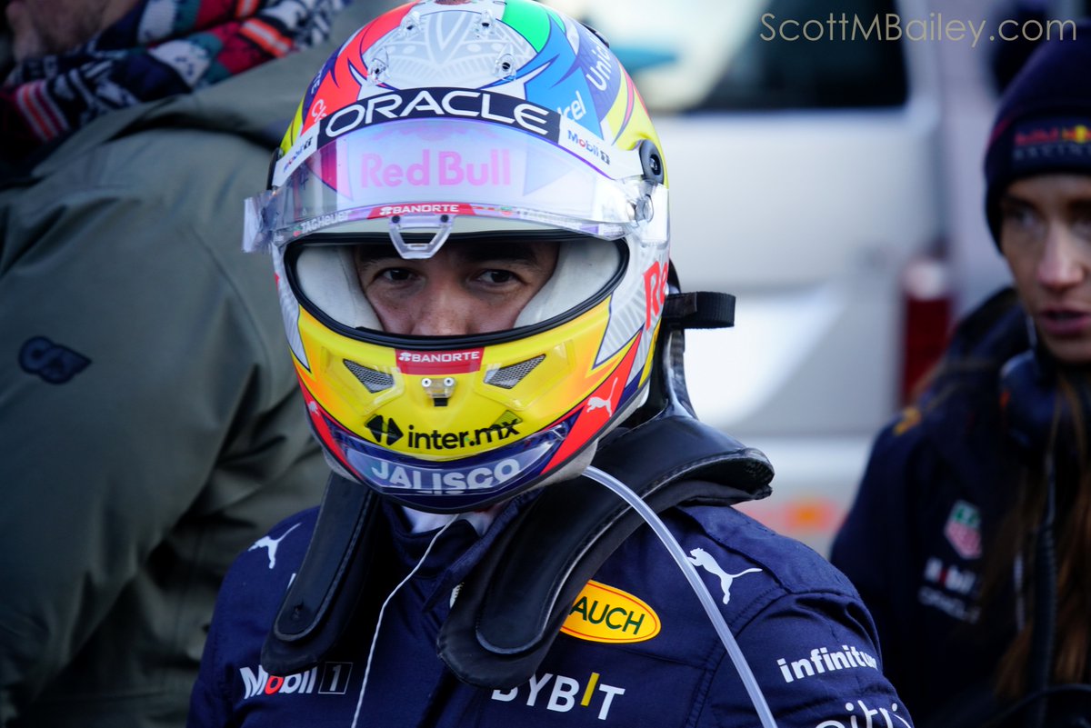 ScottMB_UK's tweet photo. Nice to see you today @SChecoPerez Looks like you had fun in the RB7 #MKHomerun #F1 https://t.co/WJeJlIQy56