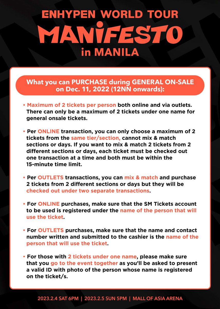 pulpliveworld's tweet photo. We know ENGENEs always go big or go home. So let’s go at it together once again for the #MANIFESTO_IN_MANILA General On-Sale Ticketing TODAY with these much more detailed guides.

Tickets are available via @smtickets Outlets and https://t.co/u3YVO3iwj4 starting 12NN onwards. https://t.co/rENPCTbLgr