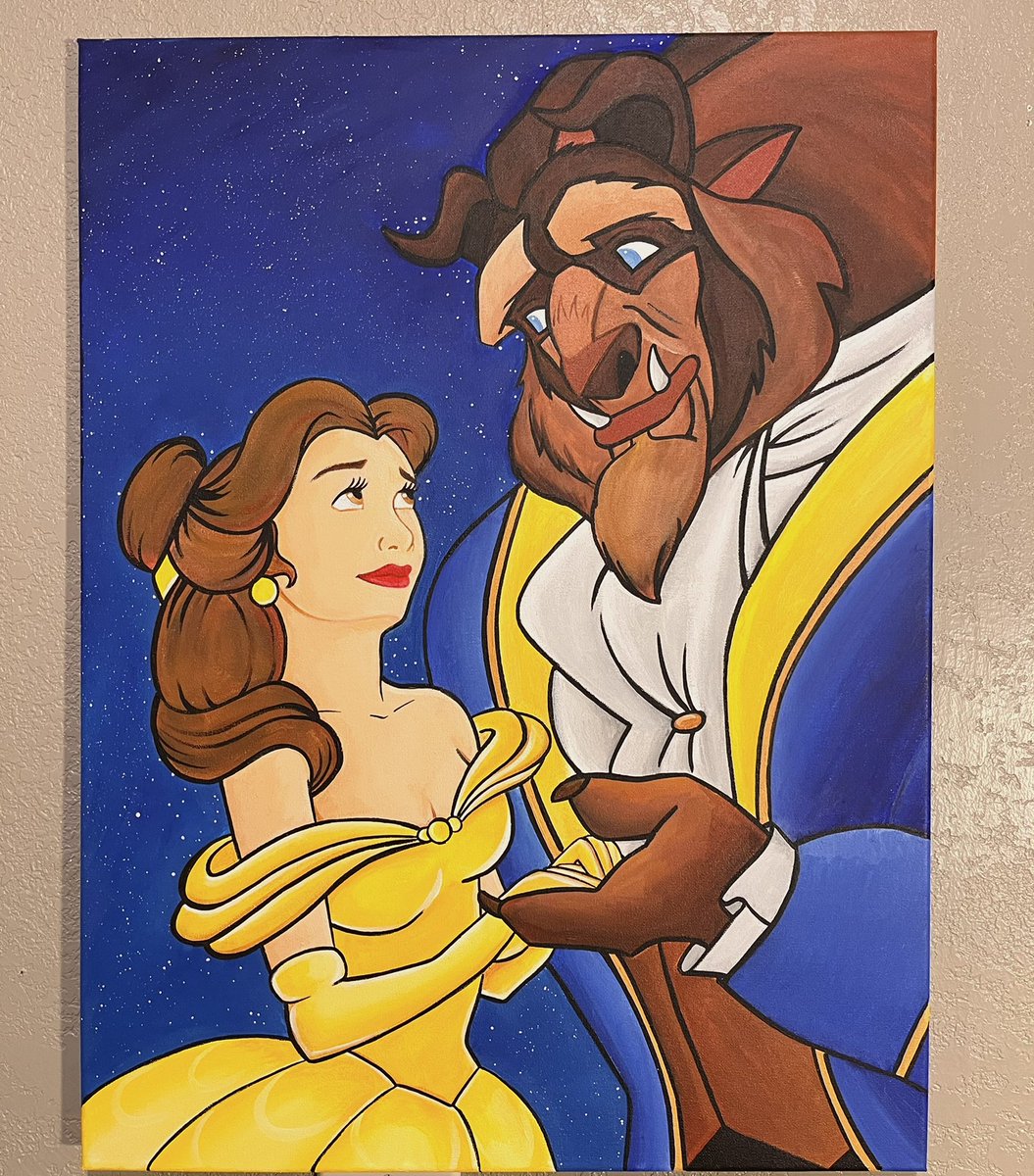 menchacaart's tweet photo. I finished this painting a couple of months ago and was able to give it to the new owner today. #BeautyAndTheBeast #fanart https://t.co/MfPy4ZudUM