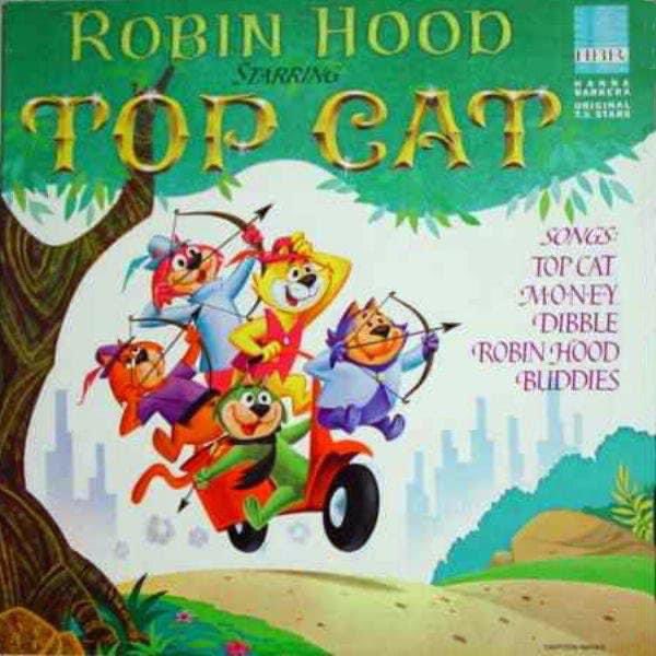 TimeLordDrew61's tweet photo. Four Hanna Barbera Records from my childhood. Loved listening to these classics on vinyl as a kid. #HannaBarbera #TheManCalledFlintstone #JohnnyQuest #TopCat #TheJetsons https://t.co/hARFXs0RYQ