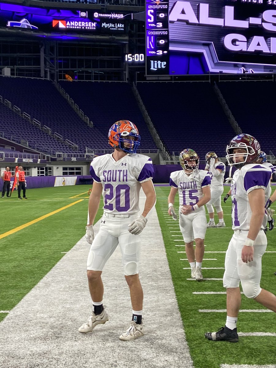 alechamsports's tweet photo. It’s Minnesota High School All-Star Football time at U. S. Bank Stadium! Repressing Randolph (@RandolphFB) is senior Tyson Cooreman! @TysonCooreman https://t.co/kKsH4fAcXQ