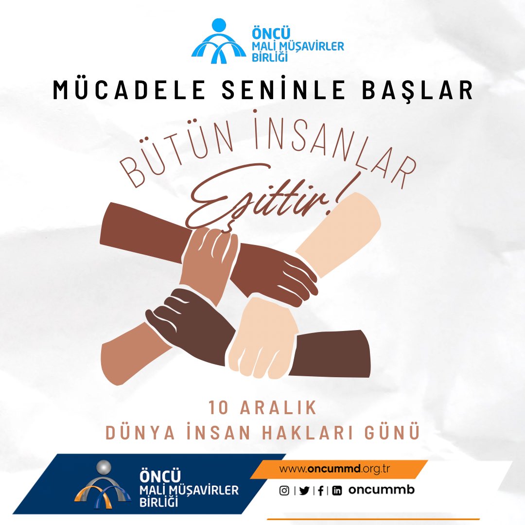 oncummb's tweet photo. Renk, yaş yada ırk farketmez !
Herkes için eşitlik, özgürlük ve adalete sahip çık!

#öncümmb 
#insanhaklarıgünü 
#insanhaklarıvedemokratikleşme https://t.co/ckuR73PyPH