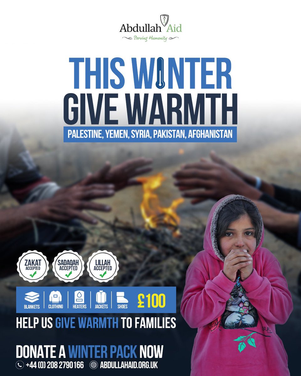 shakilmalji1's tweet photo. Families including elderly, children and babies are in desperate need and looking for your donations to keep warm. Donate a winter kit today
https://t.co/f8fbHdegjt
#winter #givewarmth #abdullahaid #muftimenk @muftimenk https://t.co/eO6MGqRp8S