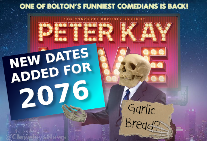 Peter Kay continues to add tour dates with new tickets now available for 2076. #peterkaytour