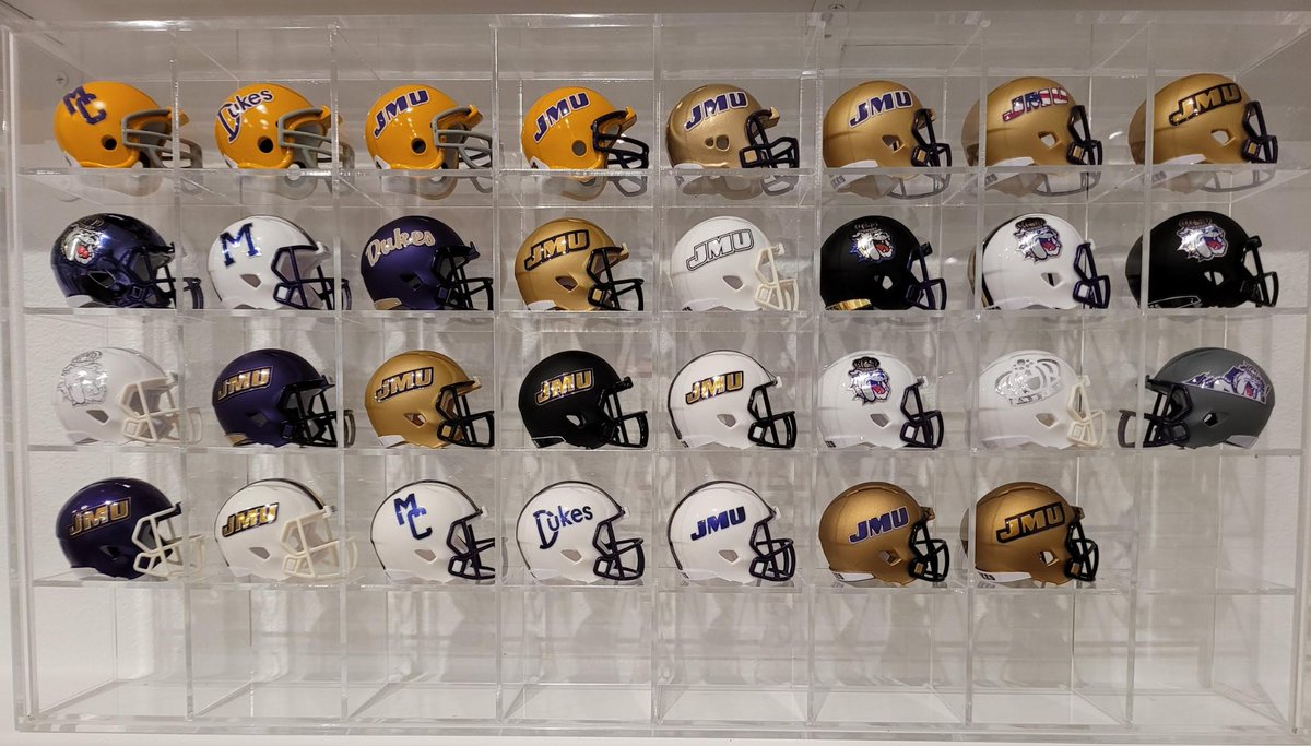 James Madison @JMUFootball became the 131st FBS team this year & I just  added their helmet history to my collection! They started varsity football  in 1972. Complete helmet history through photos https://t.co/DxDbjlHbvS @