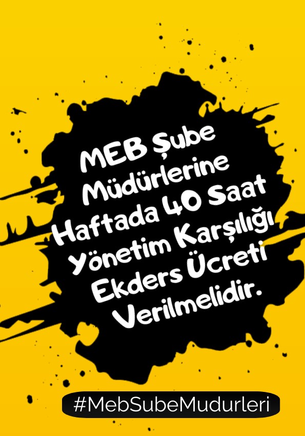 Kapsamlı ve zorlu bir görevde yükselme sınavı neticesinde atanan #MebSubeMudurleri her geçen gün sorumlulukları artıyorken, ücrette astlarının dahi geride kalmalarına anlam veremiyorlar. Bu konu biran önce çözüme kavuşturulmalı.
<a href="/RTErdogan/">Recep Tayyip Erdoğan</a> 
<a href="/dbdevletbahceli/">Devlet Bahçeli</a>
<a href="/tcmeb/">Millî Eğitim Bakanlığı</a>