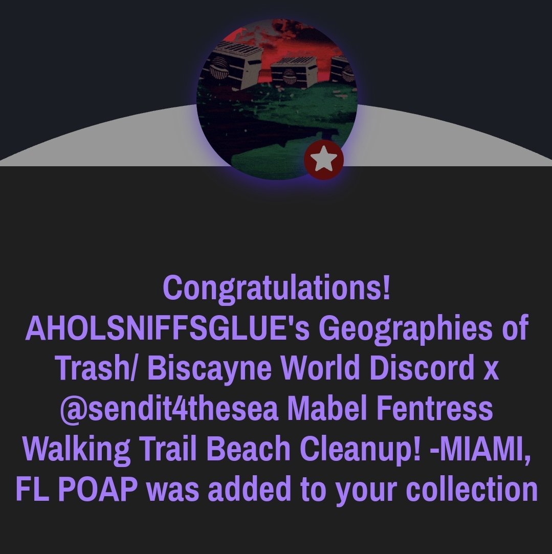 AHOLSNIFFSGLUE's tweet photo. Epic day with the Biscayneworld/ Geographies of Trash Fam teaming up with @sendit4thesea and cleaning up #virginiakeybeach
Here's the commemorative POAP NFT for this happening!
join our discord to see what we get into next!! https://t.co/oI9f0DbYmG