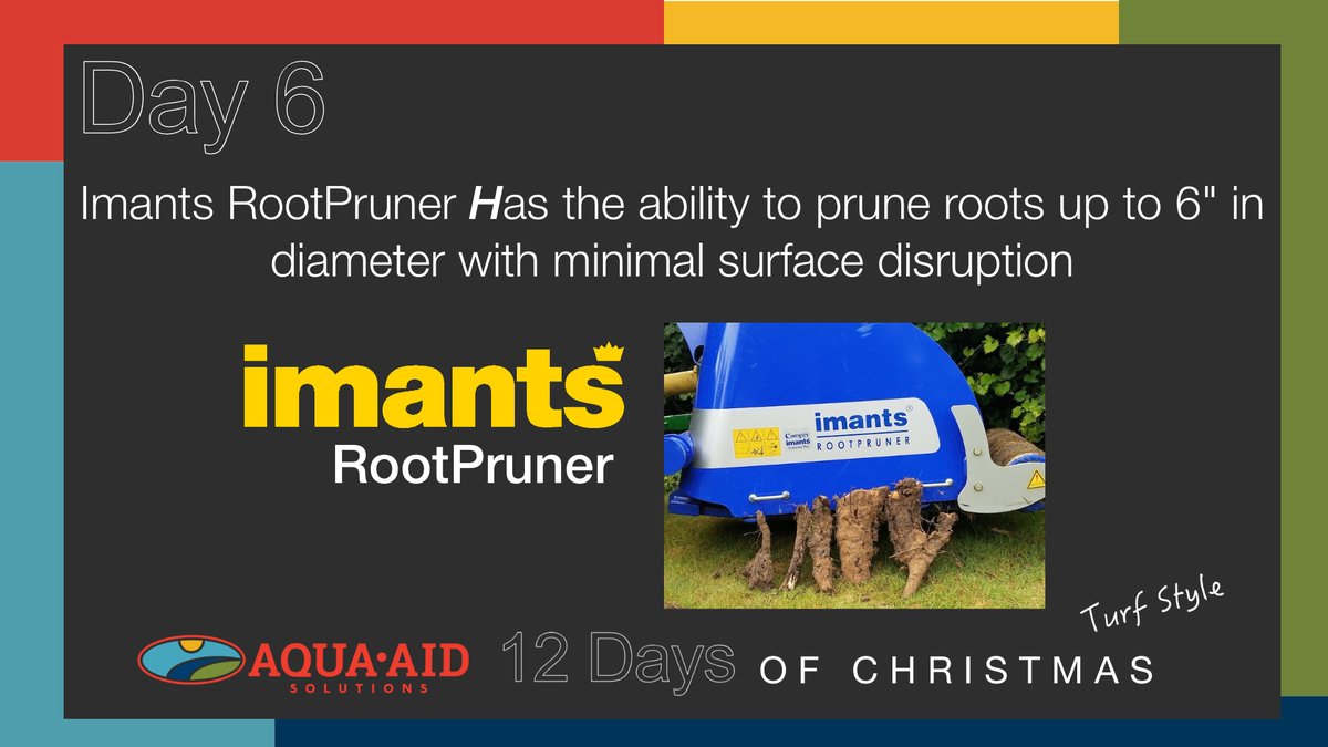 Solutions4Turf's tweet image. On the 6th day of Christmas my #SolutionsTeam gave to me, an efficient way to eliminate tree roots from stealing nutirents and water from my #turfgrass. The @ImantsBV will prune roots 10&quot; deep with no clean up. #Turfmas #SolutionsPeople 
bit.ly/3UN2xgj