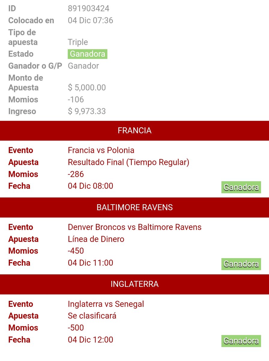 ChapitoApuestas's tweet photo. Este domingo quiero intentar un RETO $5,000 A $50,000 con la NFL totalmente GRATUITO.

El domingo pasado lo gané y me encantaría repetir la dosis.

¿Te subes al Barco?

Solamente aceptaré en el Barco a los Chingones que comenten 🗨️, den 🔄y❤️!!

Así fue el del domingo anterior👇 https://t.co/MxEY8t6IZy
