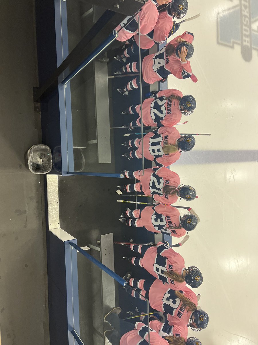<a href="/UWECWhockey/">Blugold Women’s Hockey</a> <a href="/UWECblugolds/">UWEC Athletics</a> #PlayingforaCure #pink at Hobbs Arena vs <a href="/CobberWHockey/">Cobber Womens Hockey</a> #rollgolds