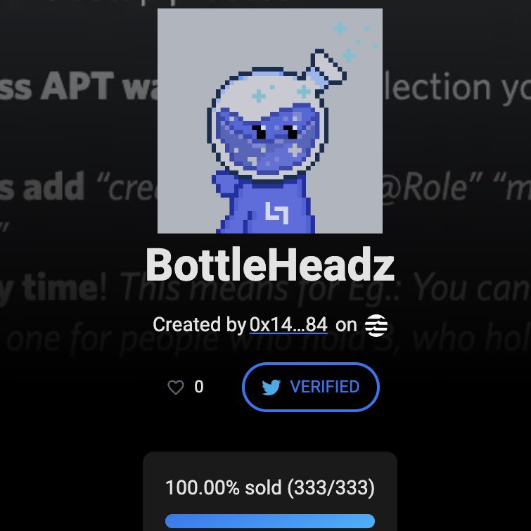 FireHeadzLabs's tweet photo. WE ARE SOLD OUT. 

https://t.co/Z6fqZOe4cu

We already built our OWN holder verification tool. If you are an aptos project in the need of one, we got you.

We will deliver useful tools for our holders. Even share profits. Low supply. What else do you need?

#Aptos #NFTs https://t.co/jlzY7W0szq