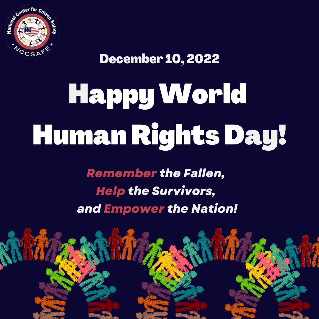 NCCSAFE's tweet photo. Happy World Human Rights Day!

#HumanRights #HumanRightsDay #HumanRightsDay2022 #safety https://t.co/XlhzKhykQx