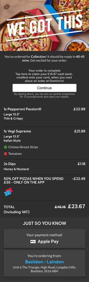 philipwesley9's tweet photo. @dominos this was ordered at 18.35 and it’s still not being cooked. The staff don’t care and aren’t doing anything to rectify it! https://t.co/S9qtRxStwD
