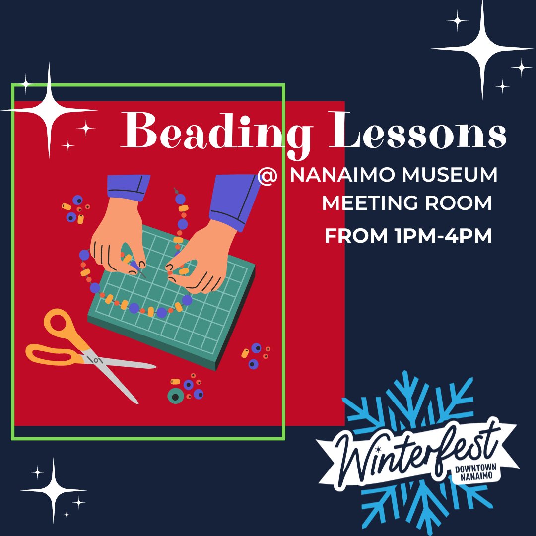 DowntownNanaimo (@downtownnanaim1) on Twitter photo Complimentary beading lessons! Visit <a href="/nanaimomuseum/">Nanaimo Museum</a> meeting room between 1pm-4pm to participate!
#nanaimoevents #vancouverislandevents #downtownnanaimo #shoplocal #winterfest #gingerbreadvillage #charlietheflamingo #santa #christmasevent #winterfestnanaimo #hotcocoa Complimentary beading lessons! Visit <a href="/nanaimomuseum/">Nanaimo Museum</a> meeting room between 1pm-4pm to participate!
#nanaimoevents #vancouverislandevents #downtownnanaimo #shoplocal #winterfest #gingerbreadvillage #charlietheflamingo #santa #christmasevent #winterfestnanaimo #hotcocoa