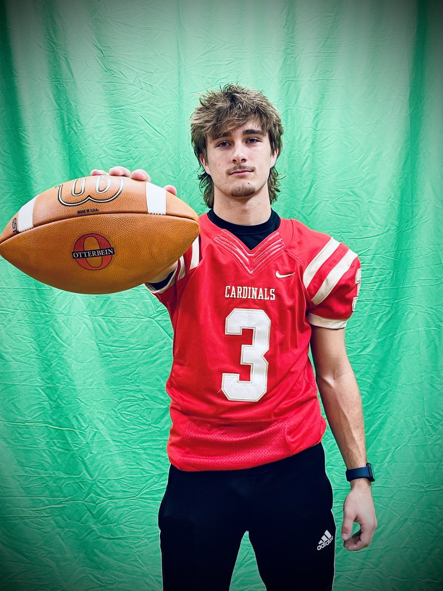 After a great visit and conversation with @CoachCarroll7 I have received my first offer to play college football at Otterbein university. Go Cards🔴⚪️@Otterbein_FB