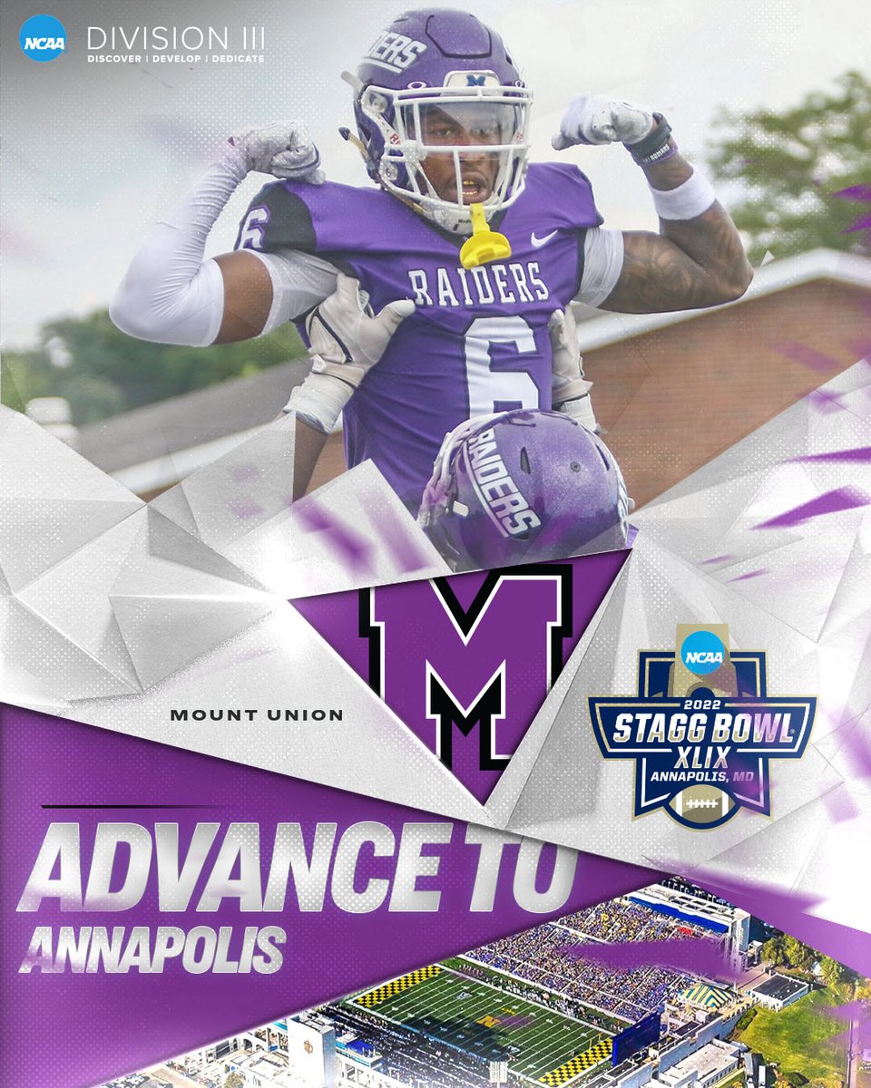 Raiders ➡️ Annapolis

Mount Union comes out on top of a back-and-forth thriller to secure a spot in the #StaggBowl‼️

#D3fb | #NCAAD3
