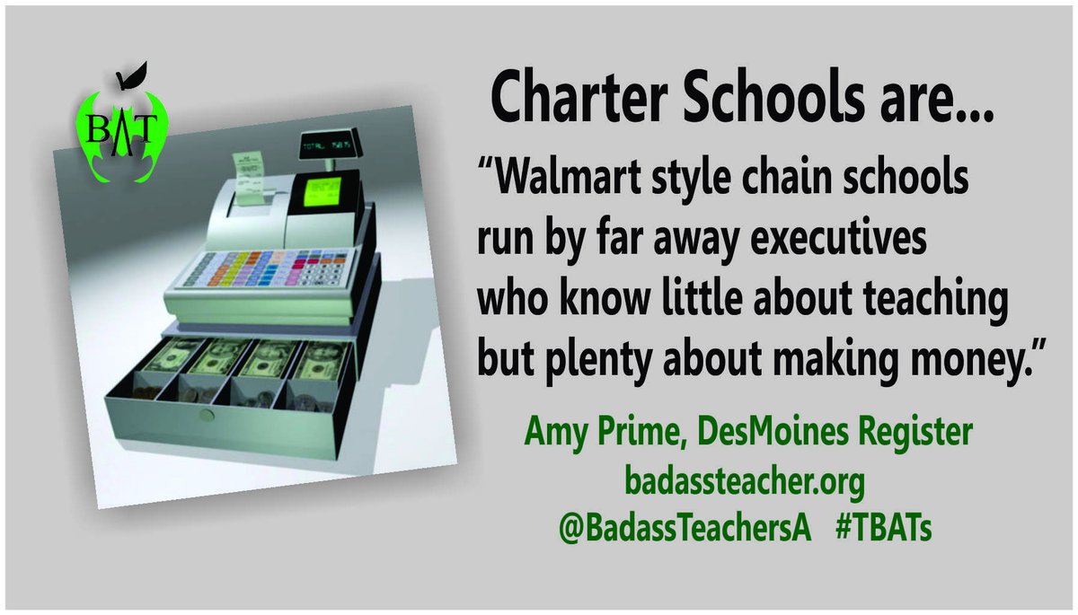 Even the Charter Schools that tell you they are non-profit, don't tell you about the greedy Charter Management Chains that run them. #TBATs .<a href="/NewMexicoBATs/">NewMexicoBATs</a> .<a href="/UtahBATs/">UtahBATs</a> .<a href="/OregonBATs/">OregonBATs</a> .<a href="/AZBatsA/">Arizona Bats</a> .<a href="/WaBATs_/">Wa Badass Teachers A</a> .<a href="/CaliBats/">Cali Bats</a> .<a href="/AlaskaBATs/">AlaskaBATs</a> .<a href="/hawaiibats/">@HawaiiBATs</a> .<a href="/NVBats/">NVBATs</a>