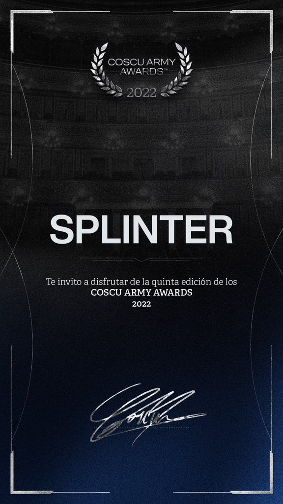 Les agradezco a todos, se logro gente, nos vemos alla <a href="/CAAwards/">Coscu Army Awards 🏅</a>