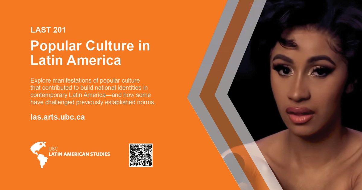 ubclas's tweet photo. Looking for a new second year course for January? Check out Latin American Studies 201: Popular Culture
#MEXSA #brasa @UBC_Arts @ubcmexsa @UBCIR #colsa #ecsa https://t.co/7lKUQMQ5JM