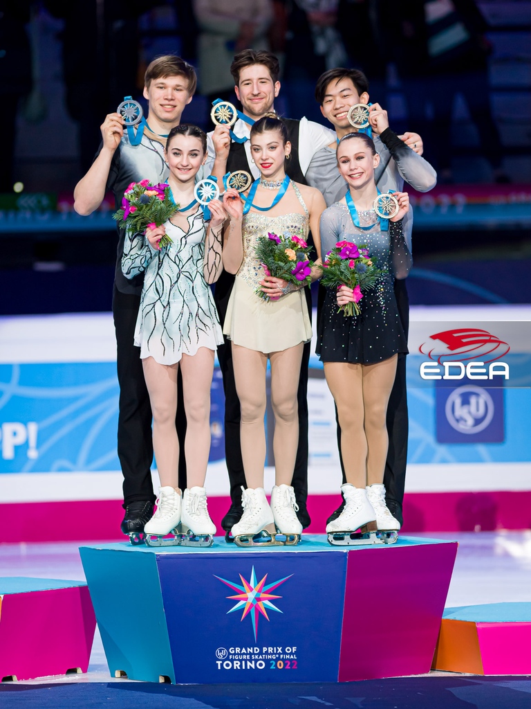 edeaskates's tweet image. ISU GPF 2022/23 - Junior Pairs
🥇Anastasia GOLUBEVA / Hektor GIOTOPOULOS MOORE 🇦🇺
🥈Sophia BARAM / Daniel TIOUMENTSEV 🇺🇸⁠
4 Haruna MURAKAMI / Sumitada MORIGUCHI 🇯🇵⁠
5 Violetta SIEROVA / Ivan KHOBTA 🇺🇦
6 Chloe PANETTA / Kieran THRASHER 🇨🇦
#edeaskates #GPFinal22 #GPFTorino2022