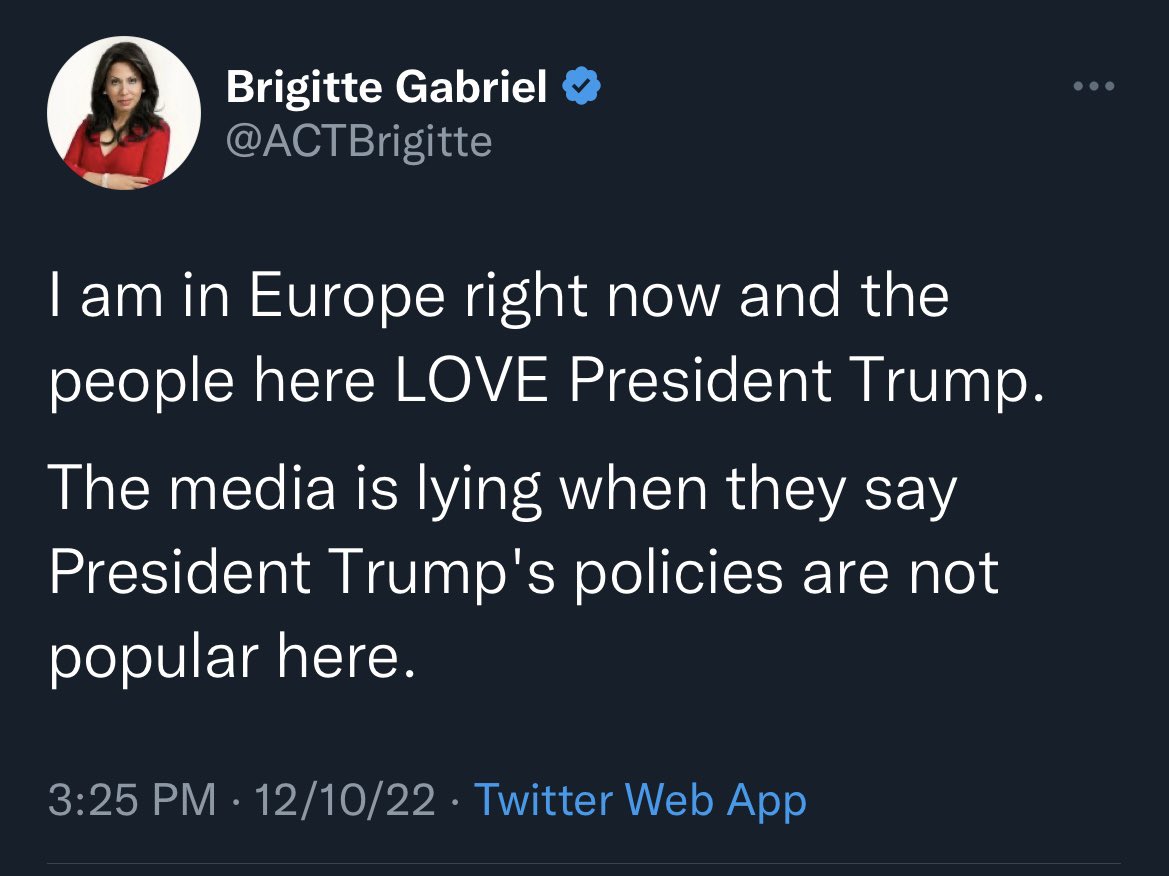 During the Trump years, I was in England, Scotland, Spain, Italy, Greece, Germany, Austria, Slovakia, and I can report that my experience was different.