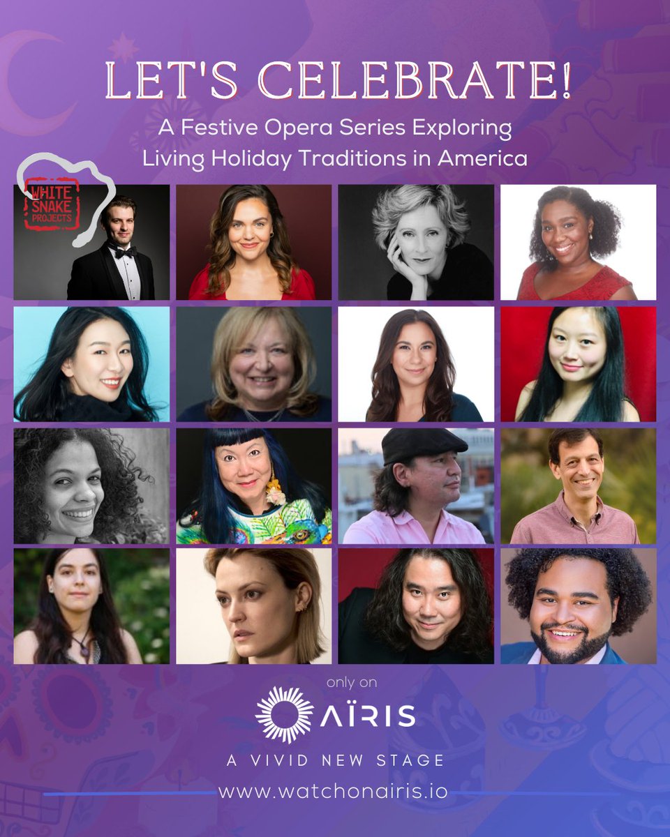 The perfect addition to your holiday "must-watch" list. For artists and opera lovers, catch the premiere of @WhiteSnakeProj "Let's Celebrate!" TONIGHT at 7:00PM EST. 

Two shows only from the WGBH Calderwood Studio. Get access at watchonairis.io 

#Opera