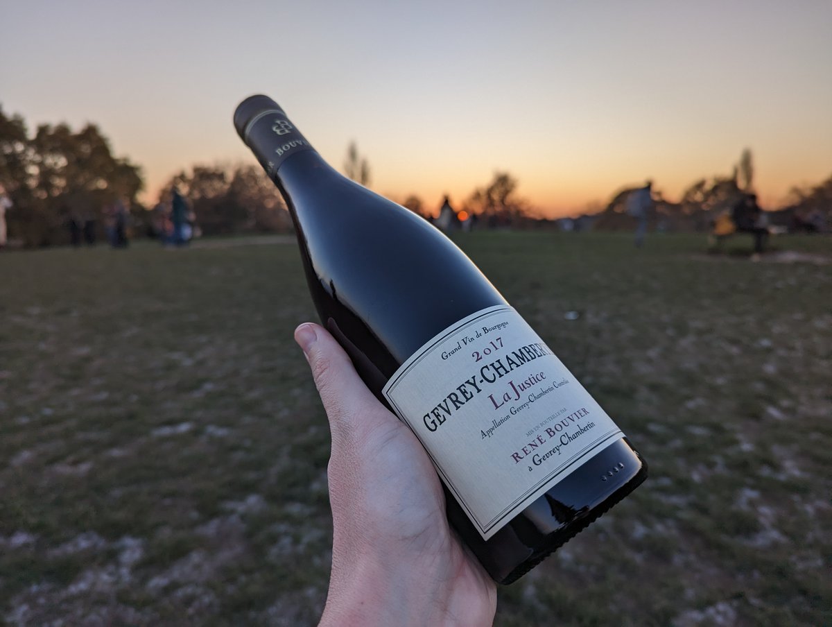 Serving temperature is an odd beast. I'm sure conventional wine wisdom would suggest this shouldn't be this chilled, but I drank René Bouvier's Gevrey Chambertin "La Justice" 2017 in an ambient temperature of around 2°C and it was divine: pure, focused, silky and concentrated.