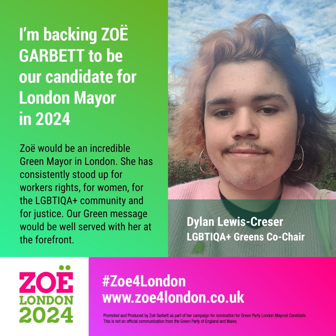 💚 I'm backing @Zoe4Hackney to be the Green candidate for London mayor

✊️ Having seen her incredible work all over Hackney and London, I know she will passionately defend our core values around social justice, workers rights and the Climate Emergency

❗️Please back #Zoe4London