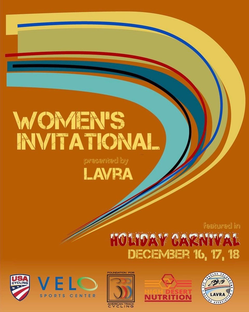 VELOSportsCtr's tweet photo. A bike race by any by other name is a bike race, and the Holiday Carnival promises to be a doozy! Join us next wknd (Dec 16-18) for our ‘22 finale which will incl Omniums in all categories, a Women’s Invitational, and a fast-action Madison Cup! Details and reg: LAVRA link in bio. https://t.co/Z6JsMyGMfS