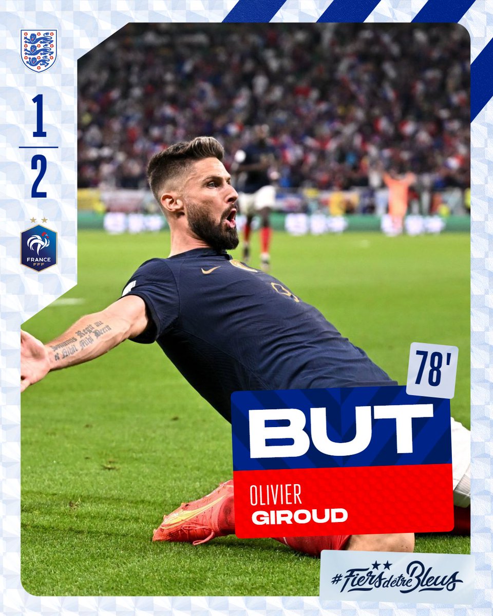 Mais qui d'autre que lui ? Monsieur 𝙊𝙇𝙄𝙑𝙄𝙀𝙍 𝙂𝙄𝙍𝙊𝙐𝙐𝙐𝙐𝙐𝙐𝙐𝙐𝙐𝙐𝙐𝘿 pour le 2-1 🔥🔥🔥

🏴󠁧󠁢󠁥󠁮󠁧󠁿1-2🇫🇷 | #ANGFRA | #FiersdetreBleus