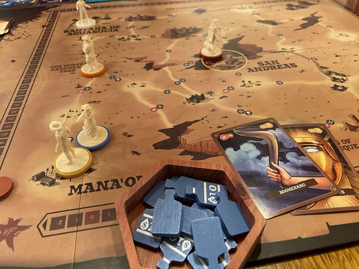 boardgamecrock1's tweet photo. #Top100 #boardgames #WaterPlease
44 - Few and Cursed (3rd year in top 100) @mgnade 
Just beats out Tyrants for deckbuilding w ACTION on the board - I've found that I can build some really cool combos &amp; I think the draw 2-pick 1 to add to your hand every turn is an Excellent twist https://t.co/vRNcOdJwGG
