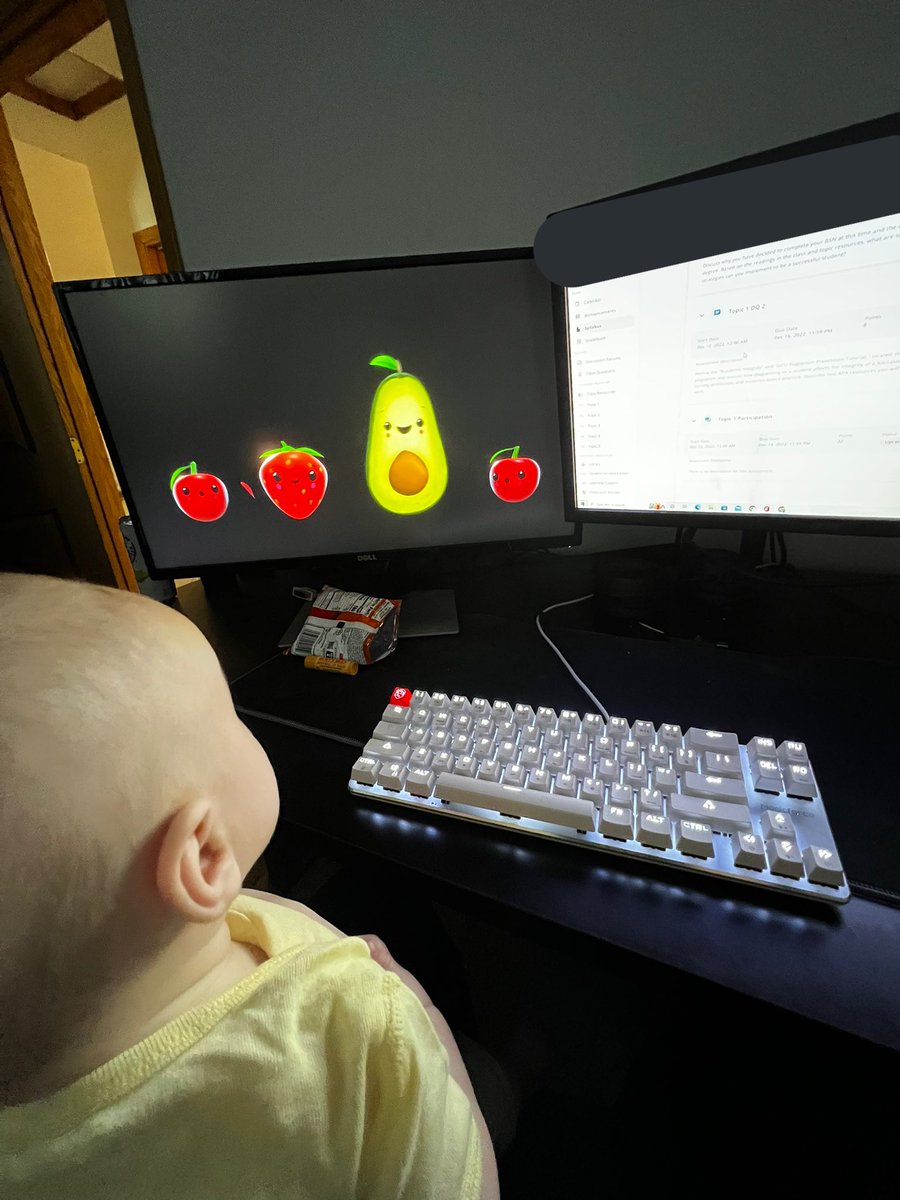 This how I get this bachelors done 
1: an office chair that rocks
2: hey bear