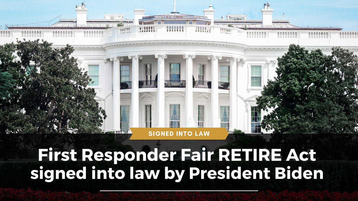 FLEOAORG's tweet photo. The First Responder Fair RETIRE Act has been signed into law. It is now the law of the land that no federal LEO can be denied benefits as a result of a line of duty injury. This has been a FLEOA priority for many years, and we are extremely proud to see this bill become law. https://t.co/U9JBDXeJtY