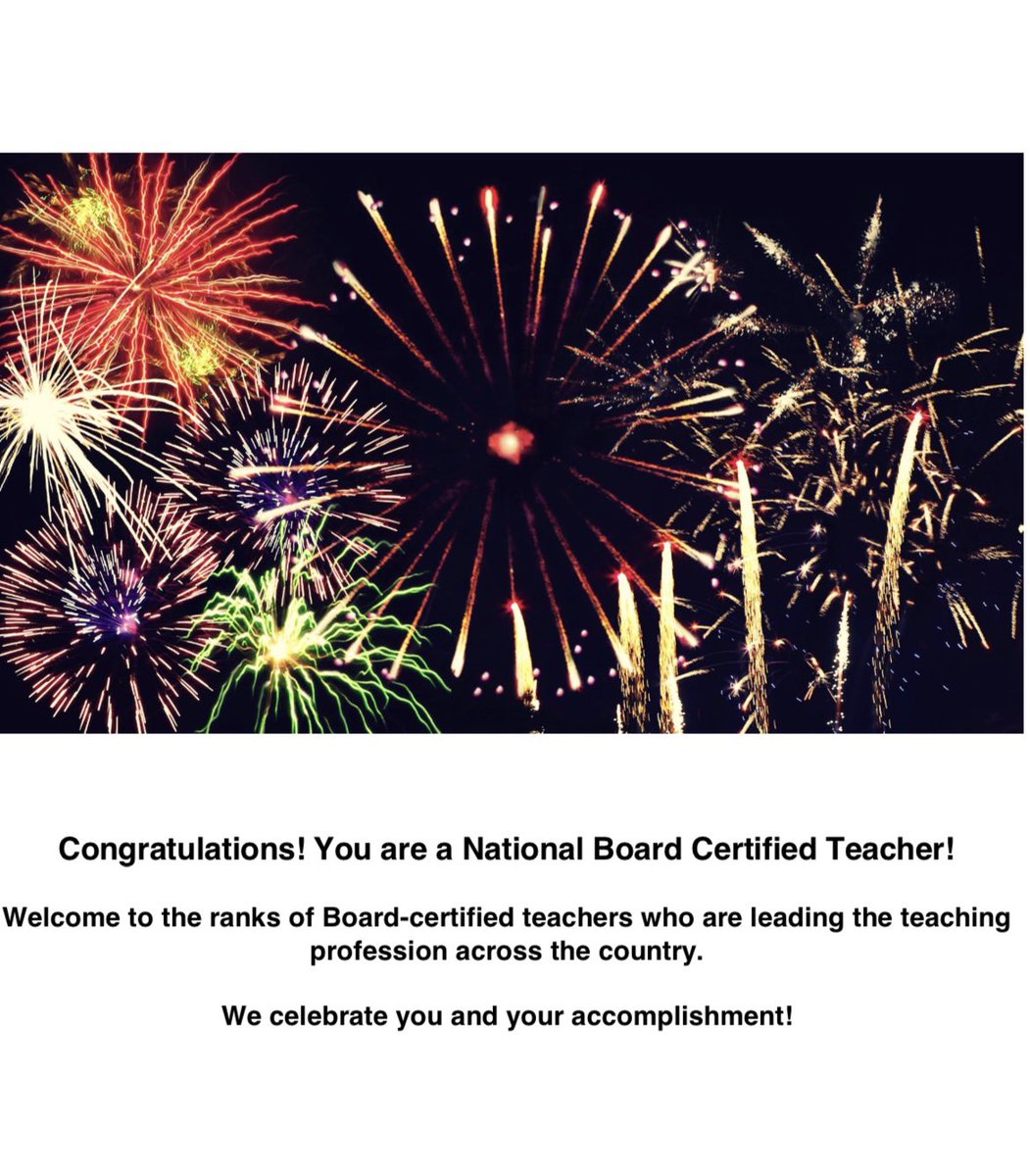I’m proud to announce I’ve reached my goal of becoming an NBCT. Thank you to my students, colleagues, and school district for all of their support! A special shout-out to my 21-22 SY students who participated in the process. They taught me so much along the way! #NBCT #NBCTStrong