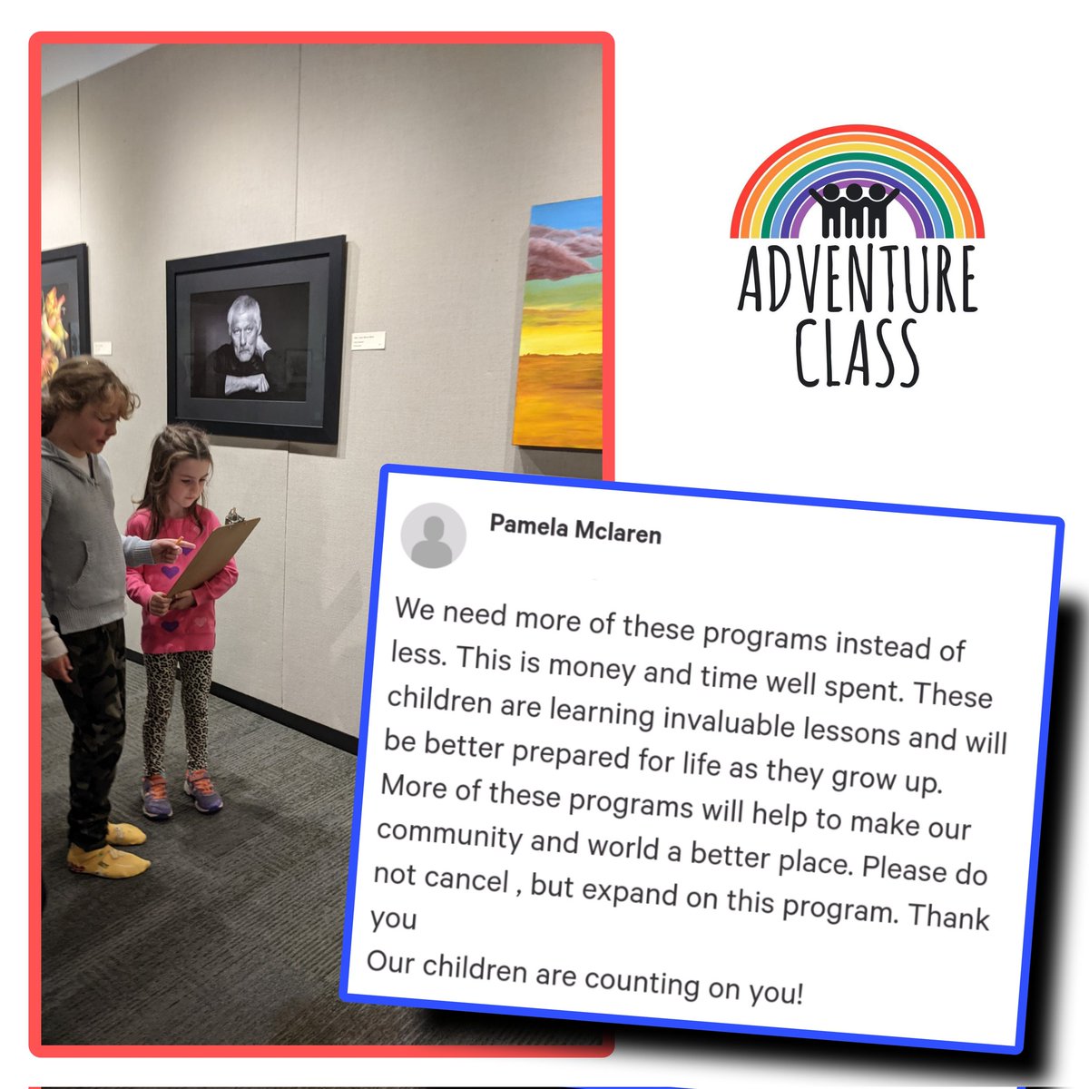 HPE_Adventure's tweet photo. People are sharing their opinion about the @HPEschools Adventure Class Program to keep it open! Every adventure is planned with intention & #equityforall. Families are invited to be involved in a variety of ways. #familyinvolvement #inclusion #community #multigrade @InQuinteNews https://t.co/98XxaniXMT